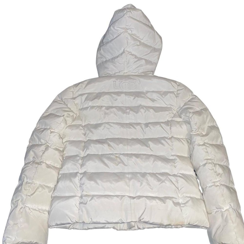 UGG Australia Cream Fur Lined Puffer Hooded Jacket Medium - Picture 2 of 4